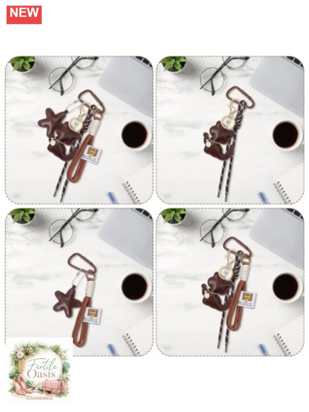 PU Leather Cat Bag Charm Keychain Pendant Handbag Accessory